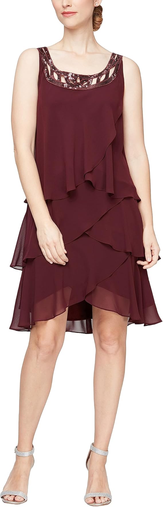 Women's Chiffon Layered Jacket Dress